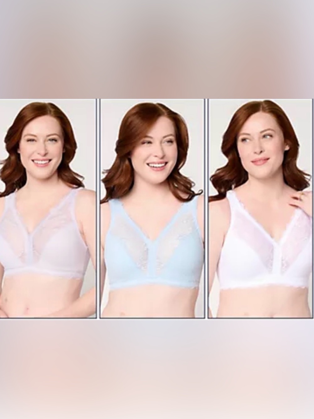 Breezies Soft Support Lace Wirefree Unlined Bras-Set of 3  SIZE 3X  NWOT